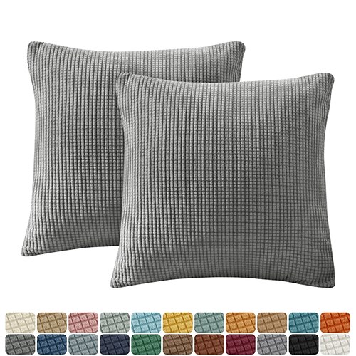 

Pack of 2 Check Corn Design Throw Pillow Covers Square 4545cm for Bedroom Livingroom