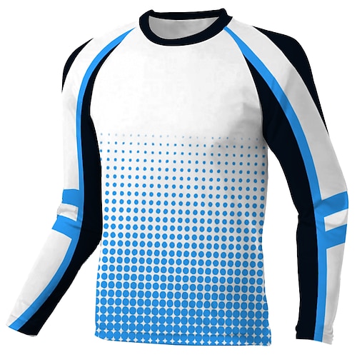 

Men's Downhill Jersey Long Sleeve Black Blue Polka Dot Bike Breathable Quick Dry Polyester Spandex Sports Polka Dot Clothing Apparel / Stretchy