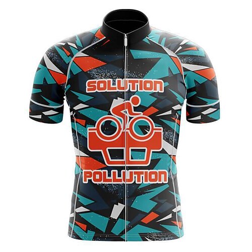 

21Grams Men's Cycling Jersey Short Sleeve Bike Top with 3 Rear Pockets Mountain Bike MTB Road Bike Cycling Breathable Quick Dry Moisture Wicking Reflective Strips Blue Polyester Spandex Sports