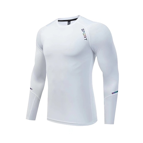 

Men's Compression Shirt Long Sleeve Sweatshirt Athletic Winter Spandex Breathable Quick Dry Moisture Wicking Gym Workout Running Active Training Sportswear Activewear Black White