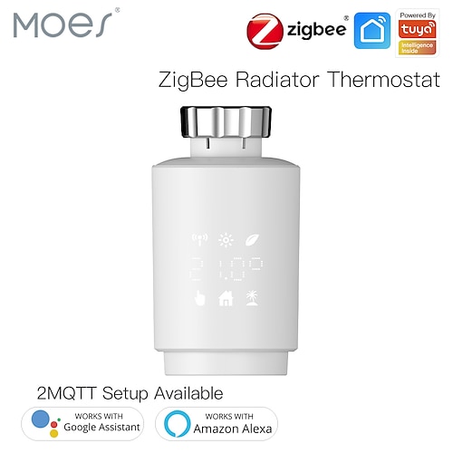 

Tuya ZigBee3.0 New Mini WiFi Radiator Actuator Smart Programmable Thermostat Heater Temperature Controller Heating Accurate Battery Powered TRV Thermostatic Radiator Valve