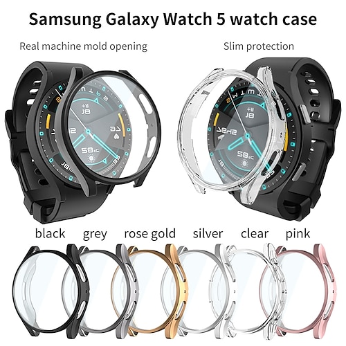 

1 Pack Watch Case with Screen Protector Compatible with Samsung Watch 5 40mm / Watch 5 44mm / Watch 5 Pro 45MM Scratch Resistant Ultra-thin HD Clear TPU Watch Cover