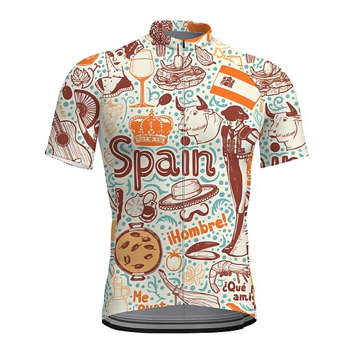 

21Grams Men's Cycling Jersey Short Sleeve Bike Top with 3 Rear Pockets Mountain Bike MTB Road Bike Cycling Breathable Quick Dry Moisture Wicking Reflective Strips Orange Graphic Polyester Spandex