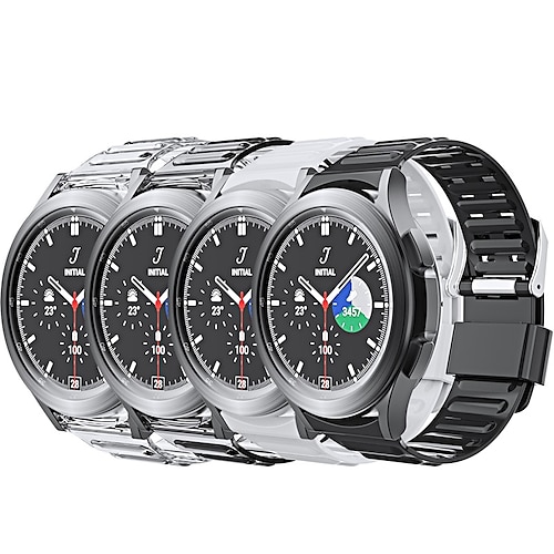 

1 pcs Smart Watch Band for Samsung Galaxy Watch 4 Classic 42/46mm Watch 4 40/44mm 20mm TPU Smartwatch Strap Waterproof Adjustable Transparent Sport Band Replacement Wristband