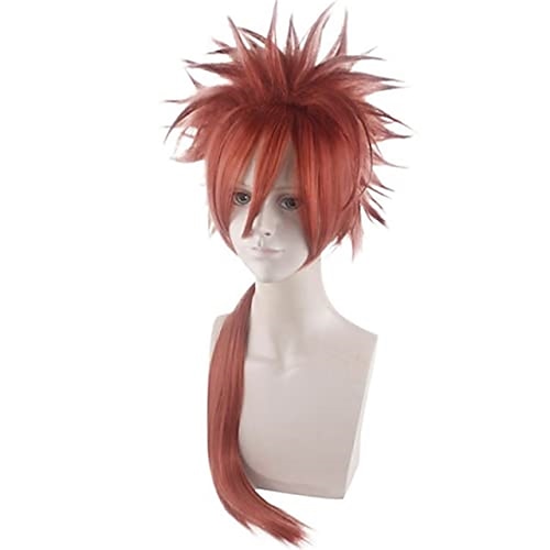 

Anime Cosplay Wig 75CM FF7 Final Fantasy VII FFVII Reno 75cm Red Long High Temperature Fiber Hair Wigs Accessories Cosplay Wig