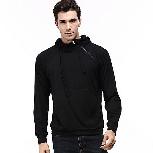 

Men's Pullover Hoodie Sweatshirt Solid Color Sports Outdoor Daily Sports Basic Casual Hoodies Sweatshirts Black Light gray Dark Gray
