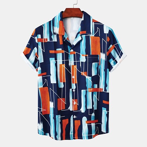 

Men's Shirt Graphic Turndown Rainbow Short Sleeve Casual Daily Tops Tropical