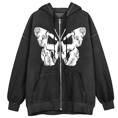 

Punk Gothique Papillon Pardessus Animé Poche avant Art graphique Pardessus Pour Homme Femme Unisexe Adulte Estampage à chaud 100 % Polyester