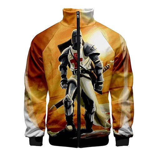 

Men's Unisex Zip Up Sweatshirt Jacket Graphic Prints Zipper Print Sports Outdoor Daily Sports 3D Print Designer Casual General Hoodies Sweatshirts Yellow