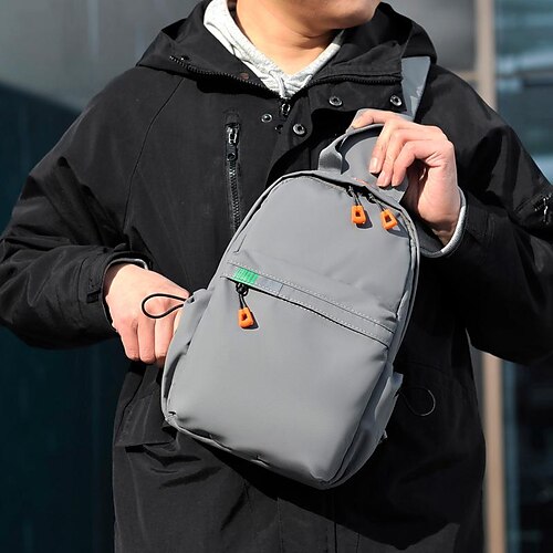 

Men's Unisex Sling Shoulder Bag Oxford Cloth Zipper Solid Color Daily Office & Career Black Grey