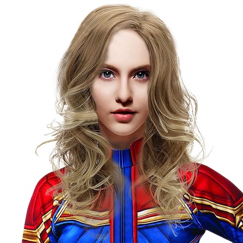 

Supergirl Wigs Long Curly Cosplay Wig-Women Synthetic Wavy Anime Wigs for Party Role Play Hair Halloween Costume Blonde Wig