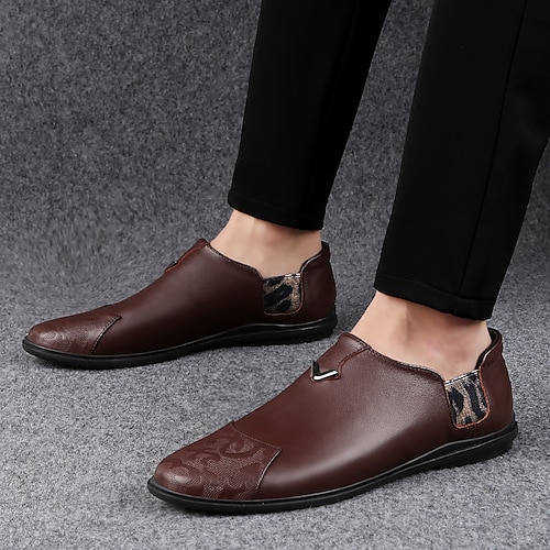 

Men's Loafers & Slip-Ons Comfort Loafers Dress Loafers Business Casual British Daily Office & Career Nappa Leather Black Brown White Fall Spring