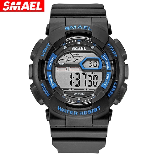 

SMAEL 1027 Man Dual Time Display Electronic TOP Luxury Alarm Military Stopwatch Back Light Shockproof Leisure Outdoor Calendar