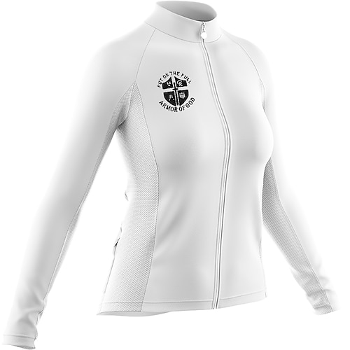 

21Grams Women's Cycling Jersey Long Sleeve Bike Jersey with 3 Rear Pockets Mountain Bike MTB Road Bike Cycling Cycling Breathable Ultraviolet Resistant Quick Dry White Polyester Sports Clothing