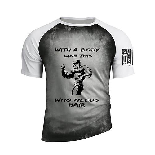 

Men's Unisex T shirt Tee 3D Print Cartoon Color Block Graphic Prints Crew Neck Street Daily Print Short Sleeve Tops Designer Casual Big and Tall Sports Gray / Summer