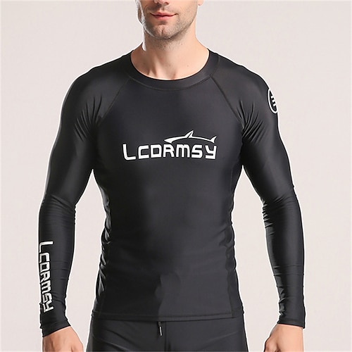 

Men's Rash Guard Swim Shirt UPF50 Breathable Quick Dry Long Sleeve Sun Shirt Swimming Surfing Beach Water Sports Solid Colored Spring Summer Autumn / Lightweight