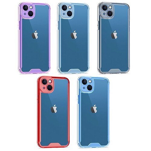 

Phone Case For Apple Back Cover Classic Series iPhone 14 Pro Max Bumper Frame Soft Edges Non-Yellowing Transparent Solid Colored TPU Acrylic