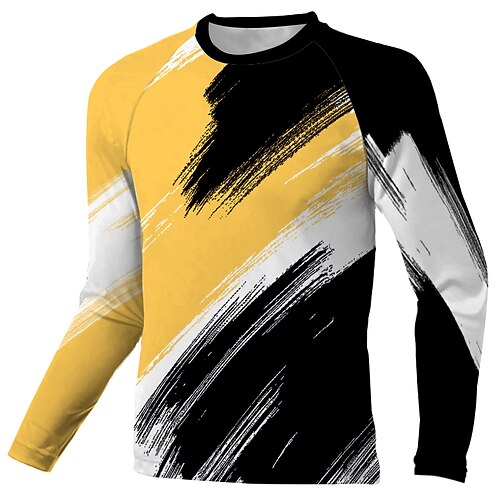 

Men's Downhill Jersey Long Sleeve Black Yellow Graffiti Bike Breathable Quick Dry Polyester Spandex Sports Graffiti Clothing Apparel / Stretchy