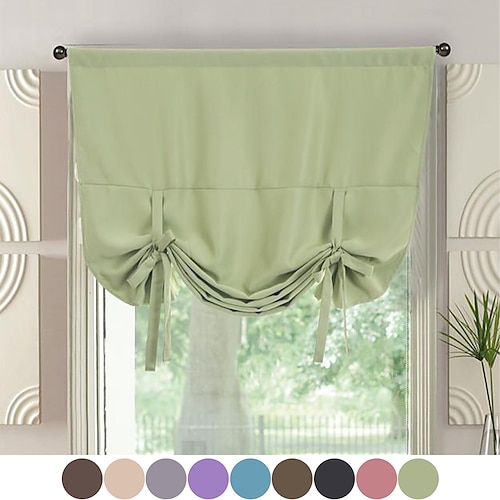 

Valance Curtain Kitchen Solid Color Window Valance for Living Room Valance for Bedroom Bathroom Decor Tie Up Valance 1 Panel Rod Pocket