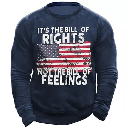 

Men's Sweatshirt Pullover Navy Blue Black Crew Neck Graphic Flag Print Going out Streetwear Streetwear Designer Casual Winter Spring & Fall Clothing Apparel Hoodies Sweatshirts Long Sleeve