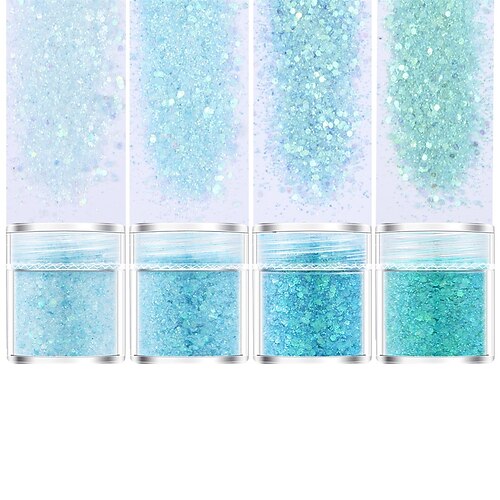 

polvere di scintillio polvere di scintillio accessori per nail art set di sfumature di paillettes smalto per unghie colla laser per il trucco colla a goccia slime