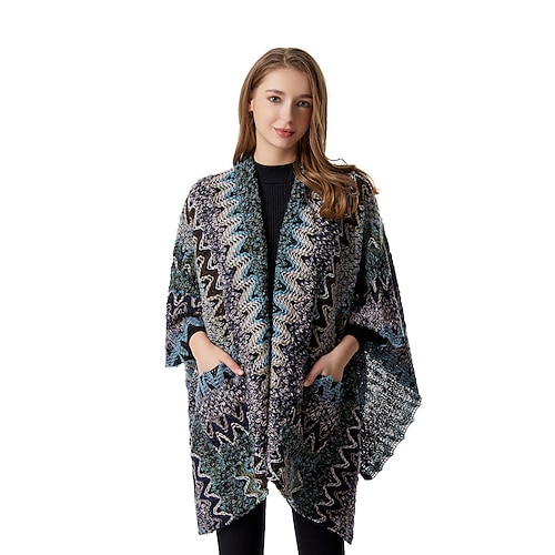 

Women's Shawl Shawl Wrap Poncho Ruana Cape Daily Holiday Cotton Polyester Casual Bohemia Warm 1 PC