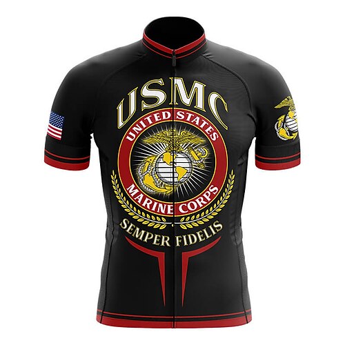 

21Grams Men's Cycling Jersey Short Sleeve Bike Top with 3 Rear Pockets Mountain Bike MTB Road Bike Cycling Breathable Quick Dry Moisture Wicking Reflective Strips Black Graphic Polyester Spandex