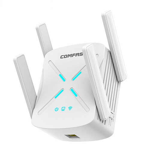 

Comfast 1800Mbps WiFi Booster WiFi Booster WiFi Range Extender Wireless Signal Repeater Booster 2.4 and 5GHz Dual Band 4 Antennas 360° Full Coverage
