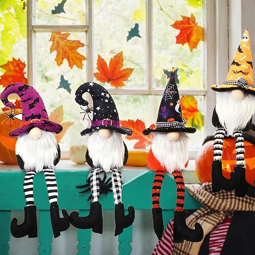 

Halloween decorations cartoon long legs forest man doll decoration striped goblin doll