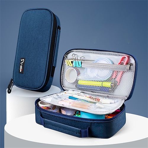 

PencilCasePenPouchMarkerBag Waterproof Wear-Resistant Multifunction Canvas for School Office Student