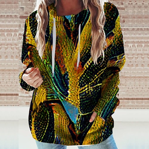 

Women's Hoodie Sweatshirt Black Graphic Sports Long Sleeve 3XL