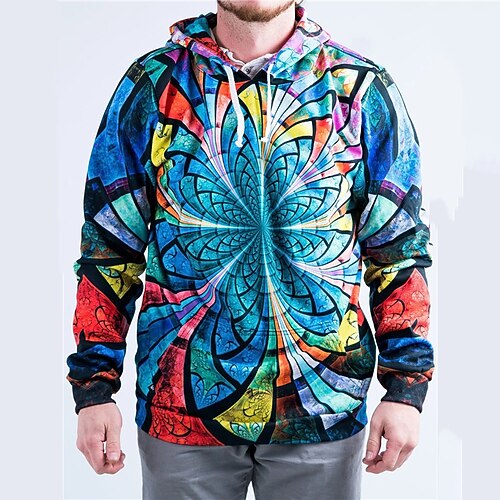 

Men's Unisex Hoodie Pullover Hoodie Sweatshirt Florals Graphic Prints Print Hooded Sports Outdoor Daily Sports 3D Print Basic Casual Hoodies Sweatshirts Long Sleeve Blue