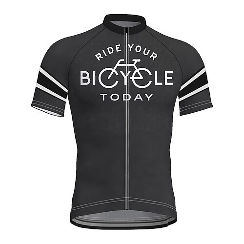 

21Grams Men's Cycling Jersey Short Sleeve Bike Top with 3 Rear Pockets Mountain Bike MTB Road Bike Cycling Breathable Quick Dry Moisture Wicking Reflective Strips Black Graphic Polyester Spandex
