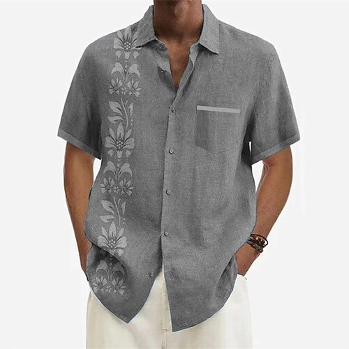 

Homme Chemise Chemise boutonnée Chemisette Chemise d'été Noir Bleu Vert Gris Manches courtes Floral Imprimés Photos Col rabattu Estampage à chaud Plein Air Des sports Bouton bas Vêtement Tenue Coton