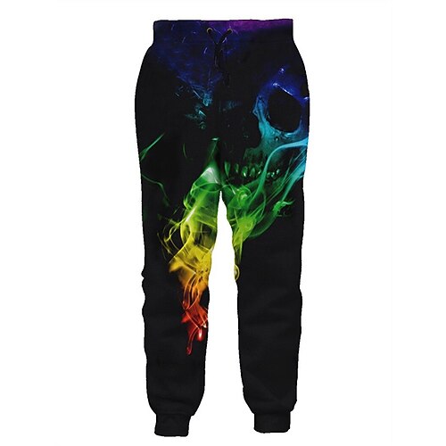 

Men's Sweatpants Joggers Trousers Drawstring Side Pockets Elastic Waist Skull Graphic Prints Comfort Breathable Sports Outdoor Casual Daily Streetwear Stylish Black Micro-elastic / Elasticity