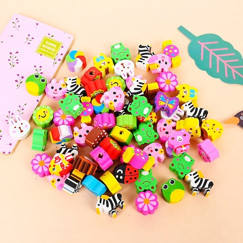 

50PCS Fruit Animal Pencil Top Erasers Bulk for KidsFun Eraser Caps Cute Topper Erasers for Pencil for Back to School Party Gifts (Pattern Random)