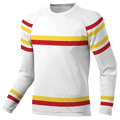

Men's Downhill Jersey Long Sleeve White Stripes Bike Breathable Quick Dry Polyester Spandex Sports Stripes Clothing Apparel / Stretchy
