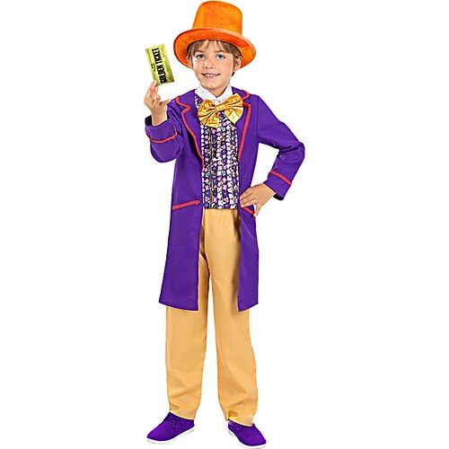 

bambini ragazzi vestiti di halloween set 3 pezzi manica lunga viola con motivi grafici costumi cosplay costume 3-8 anni