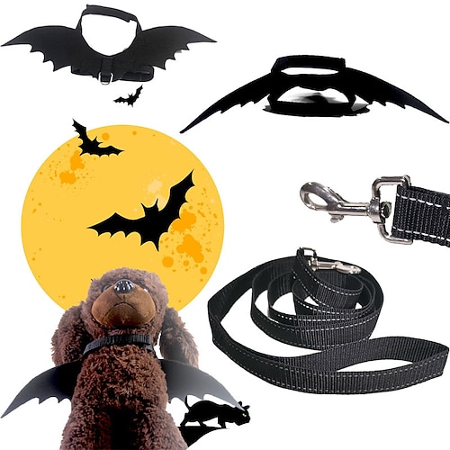 

Dog Cat Costume Leash Cloak Solid Colored Bat Cosplay Funny Casual Daily Outdoor Dog Clothes Puppy Clothes Dog Outfits Soft Costume for Girl and Boy Dog Cloth L