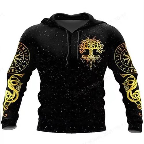 

Men's Unisex Pullover Hoodie Sweatshirt Hooded Geometric Graphic Prints Print Daily Sports 3D Print Streetwear Designer Hoodies Sweatshirts Long Sleeve Black