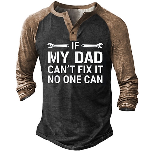 

Men's Henley Shirt Tee T shirt Tee 3D Print Graphic Color Block Letter Plus Size Henley Daily Sports Patchwork Button-Down Long Sleeve Tops Designer Basic Casual Classic Black