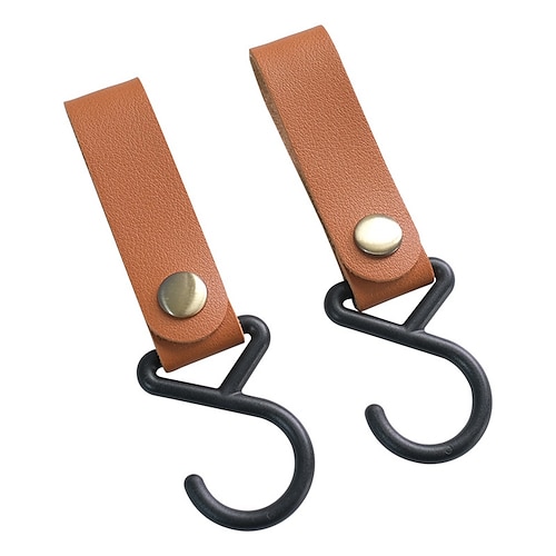 

2pcs Car Seatback Headrest Hook Easy to Install Durable Sturdiness Leather For SUV Truck Van