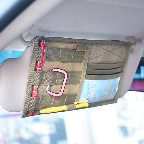 

1pcs Car Sun Visor Organizer with Elastic Strap with Multi-Pocket Fashion design Nylon For SUV Truck Van