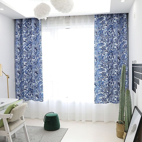 

Semi-Blackout Window Curtains 1 Panel Darkening Curtains for Living Rooms Bedrooms for Easy Hanging