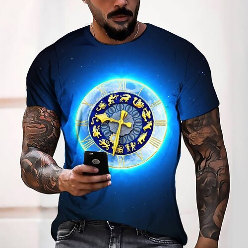 

Men's T shirt Tee Tee Graphic Round Neck Green Blue Purple Red Short Sleeve 3D Print Casual Daily 3D Print Tops Fashion Cool Designer Comfortable / Summer / Summer