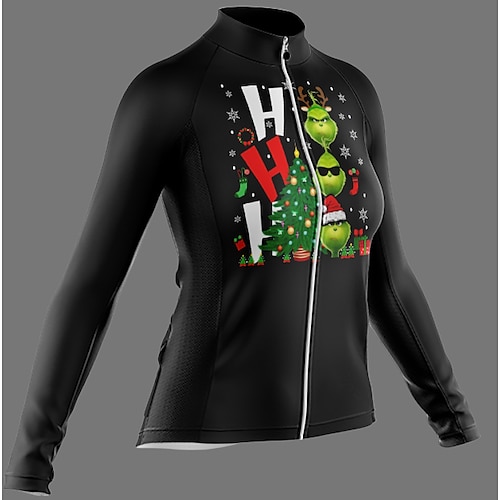 

Women's Cycling Jersey Long Sleeve Bike Jersey with 3 Rear Pockets Mountain Bike MTB Road Bike Cycling Breathable Ultraviolet Resistant Quick Dry Black Polyester Sports Clothing Apparel / Stretchy