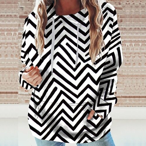 

Women's Hoodie Sweatshirt Retro White Graphic Sports Long Sleeve 3XL