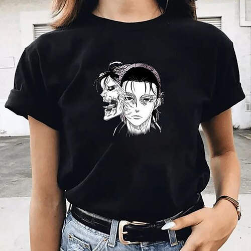

Inspired by Attack on Titan Eren Yeager T-shirt Cartoon Manga Anime Classic Street Style T-shirt For Men's Women's Unisex Adults' Hot Stamping 100% Polyester