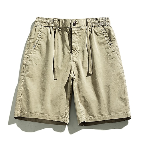 

Men's Classic Style Casual / Sporty Chinos Shorts Zipper Multiple Pockets Elastic Drawstring Design Knee Length Pants Casual Daily Micro-elastic Plain Solid Colored Breathable Moisture Wicking Mid