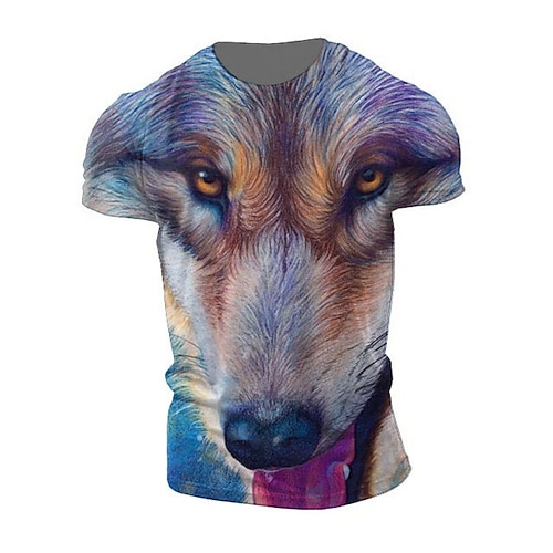 

Men's Unisex T shirt Tee 3D Print Graphic Prints Animal Crew Neck Street Daily Print Short Sleeve Tops Casual Classic Big and Tall Sports Blue / Summer